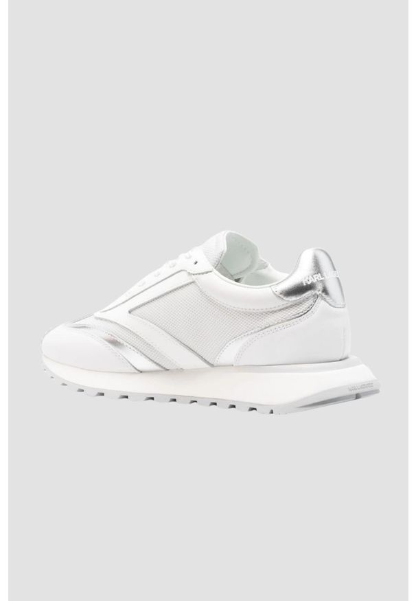 Karl Lagerfeld - KARL LAGERFELD Białe damskie sneakersy skórzane Kapri Karl NFT Lo Lace, Rozmiar 40. Okazja: na co dzień. Kolor: biały. Materiał: skóra