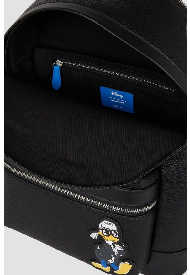 Karl Lagerfeld - KARL LAGERFELD Czarny damski plecak skórzany KLxDisney. Kolor: czarny. Materiał: skóra ekologiczna. Wzór: motyw z bajki. Styl: casual