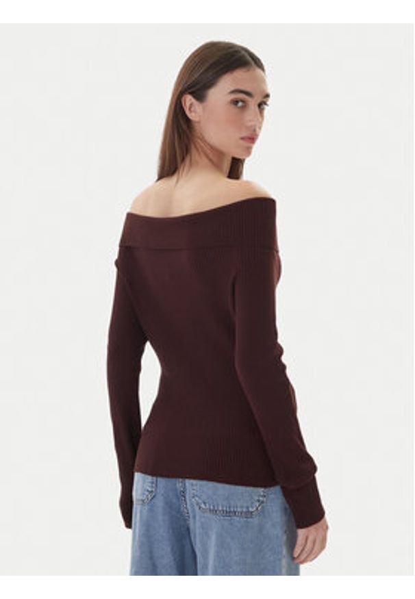 Kontatto Sweter 3M0813C Bordowy Regular Fit. Kolor: czerwony. Materiał: syntetyk