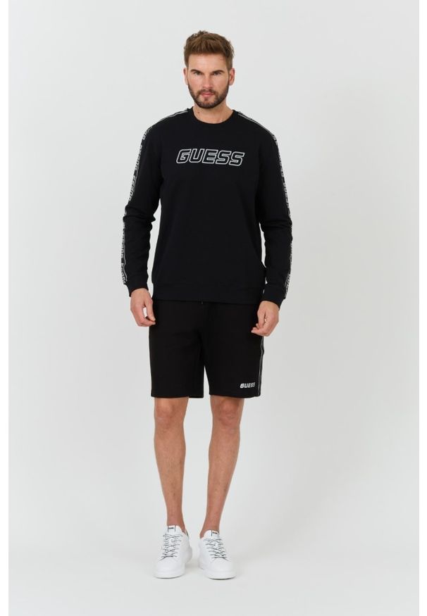 Guess - GUESS Czarna męska bluza z lampasami Arlo, Rozmiar XXL. Kolor: czarny