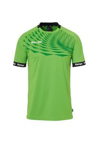 KEMPA - Jersey Kempa Wave 26. Typ kołnierza: kołnierzyk kontrastowy. Kolor: szary, niebieski, wielokolorowy. Materiał: jersey. Wzór: napisy. Sport: piłka ręczna #1