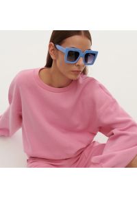 Reserved - Bluza z dresowej dzianiny - Różowy. Kolor: różowy. Materiał: dresówka, dzianina #1