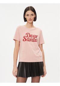 Vila T-Shirt 14090227 Różowy Regular Fit. Kolor: różowy. Materiał: bawełna