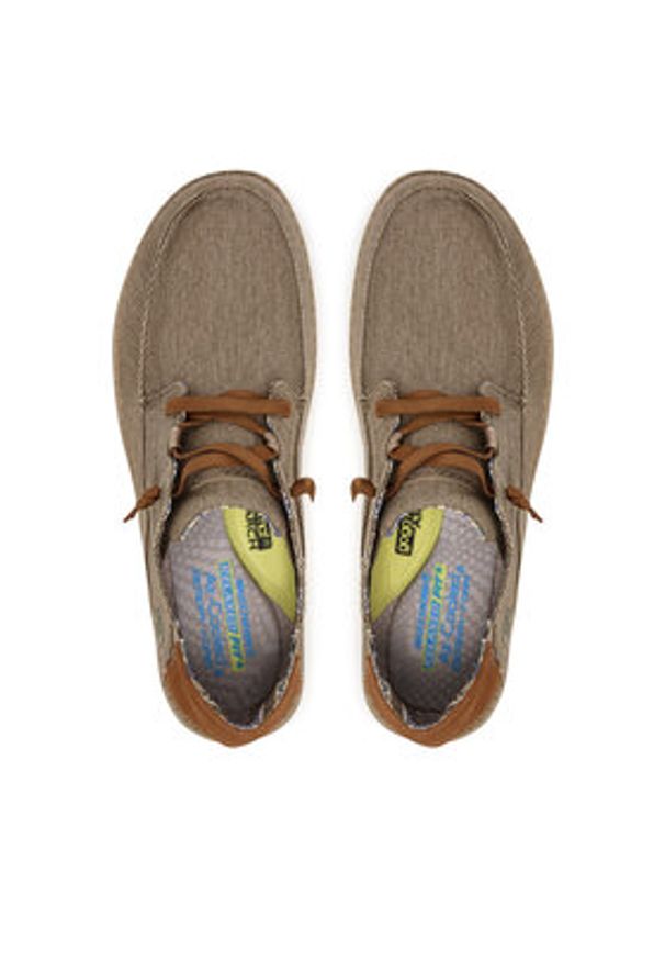 skechers - Skechers Półbuty Melson - Planon 210116/TPE Beżowy. Kolor: beżowy. Materiał: materiał