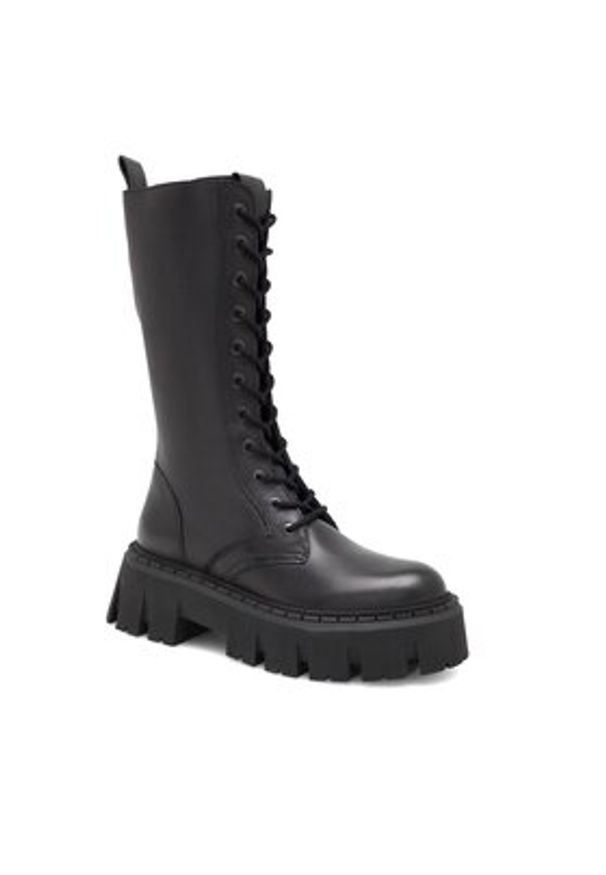 Badura Kozaki LIZBONA-23FW12 Czarny. Kolor: czarny. Materiał: skóra