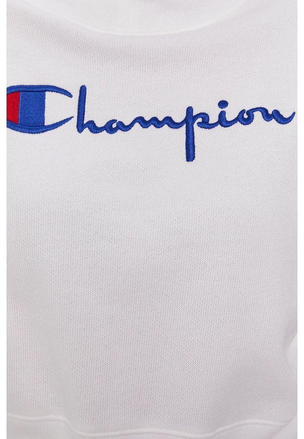 Champion - Bluza. Kolor: biały. Materiał: dzianina. Wzór: aplikacja