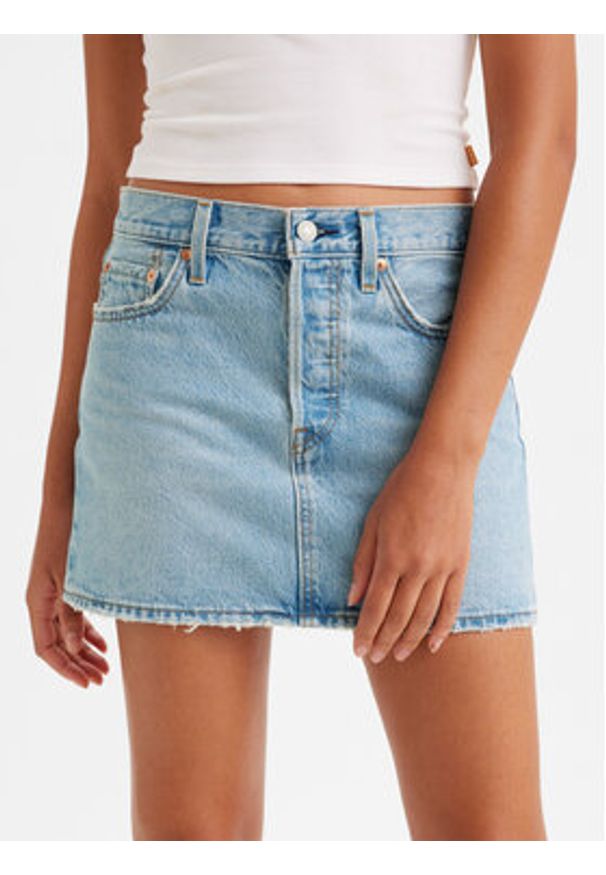 Levi's® Spódnica jeansowa Icon A46940003 Błękitny Loose Fit. Kolor: niebieski. Materiał: bawełna