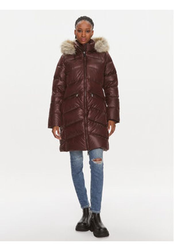 Calvin Klein Kurtka puchowa K20K207071 Brązowy Regular Fit. Kolor: brązowy. Materiał: syntetyk