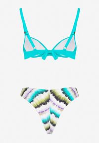 Born2be - Jasnozielone Bikini Biustonosz i Majtki Typu Figi z Nadrukiem Natimela. Kolor: zielony. Wzór: nadruk #5
