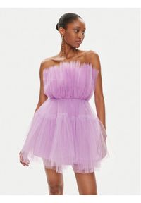 Kontatto Sukienka koktajlowa B474N Fioletowy Regular Fit. Kolor: fioletowy. Materiał: syntetyk. Styl: wizytowy