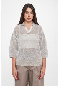 Sweter damski z kołnierzem polo PESERICO. Typ kołnierza: polo #3