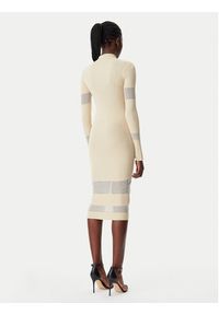 Patrizia Pepe Sukienka dzianinowa 8A1420/K078-B814 Beżowy Slim Fit. Kolor: beżowy. Materiał: wiskoza #4