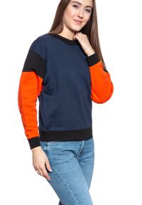 Wrangler - BLUZA WRANGLER HIGH RIB RETRO SWEAT NAVY W6N0HY114 112130780. Styl: retro #7