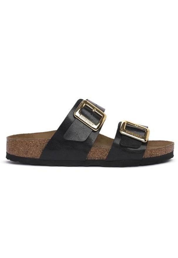 Klapki damskie Birkenstock Sydney. Kolor: czarny. Materiał: materiał, syntetyk