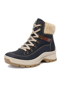 Rieker Trzewiki CEO-X9338-14 Granatowy. Kolor: niebieski. Materiał: materiał #3