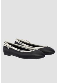 Karl Lagerfeld - KARL LAGERFELD Czarne damskie baleriny KARO, Rozmiar 39. Okazja: na co dzień. Kolor: czarny. Styl: klasyczny, casual #1