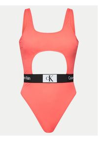 Calvin Klein Swimwear Strój kąpielowy KW0KW02357 Koralowy. Kolor: pomarańczowy. Materiał: syntetyk