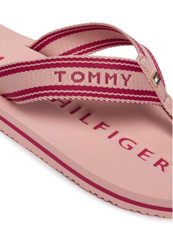 TOMMY HILFIGER - Tommy Hilfiger Japonki Th Webbing Summer Sandal FW0FW09193 Różowy. Kolor: różowy. Materiał: materiał