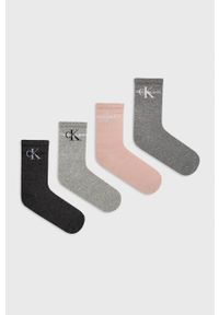 Calvin Klein Skarpetki (4-pack) damskie kolor szary. Kolor: szary #1