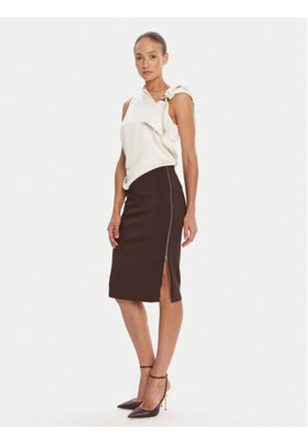 Rinascimento Spódnica ołówkowa CFC0125230003 Brązowy Slim Fit. Kolor: brązowy. Materiał: syntetyk