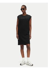 Karl Lagerfeld - KARL LAGERFELD Sukienka codzienna B2W13033 Czarny Regular Fit. Okazja: na co dzień. Typ kołnierza: dekolt w karo. Kolor: czarny. Materiał: syntetyk. Typ sukienki: proste. Styl: casual #4