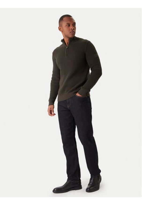 JOOP! Jeans Sweter Henrios 30047663 Zielony Modern Fit. Kolor: zielony. Materiał: bawełna