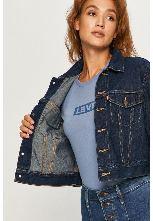 Levi's® - Levi's - Kurtka jeansowa. Okazja: na spotkanie biznesowe. Kolor: niebieski. Materiał: jeans. Styl: biznesowy
