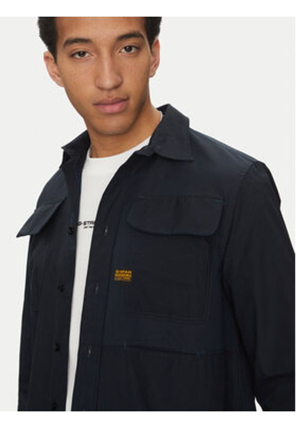 G-Star RAW - G-Star Raw Koszula Cpo Utility D26470-C973 C742 Granatowy Regular Fit. Kolor: niebieski. Materiał: bawełna
