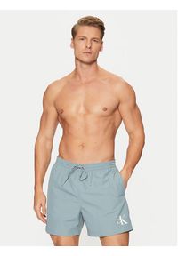 Calvin Klein Swimwear Szorty kąpielowe KM0KM01161 Błękitny Regular Fit. Kolor: niebieski. Materiał: syntetyk #3
