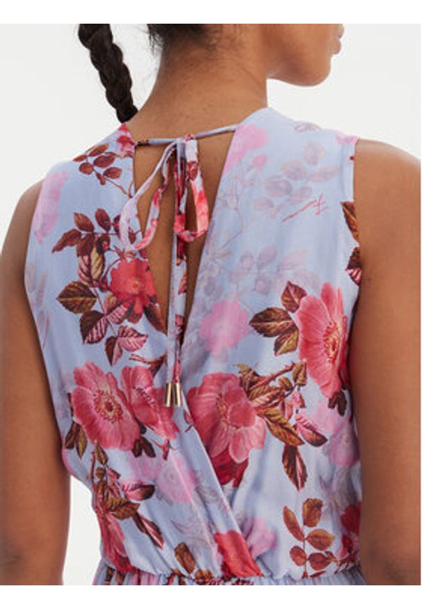 Fracomina Sukienka codzienna FR26SD3018W774R8 Niebieski Regular Fit. Okazja: na co dzień. Kolor: niebieski. Materiał: jedwab. Typ sukienki: proste. Styl: casual