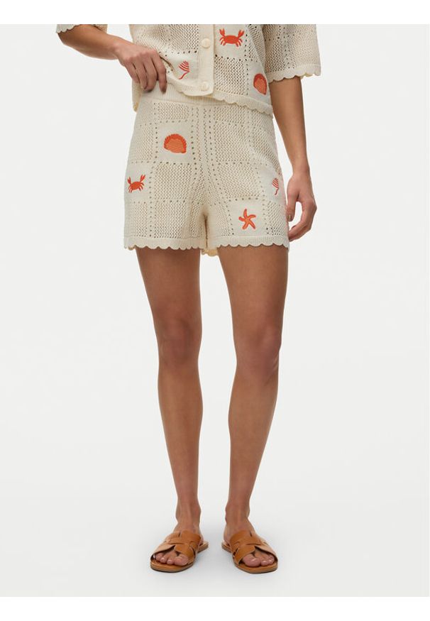 Vero Moda Szorty materiałowe Esmey 10350992 Beżowy jasny Regular Fit. Kolor: beżowy. Materiał: bawełna