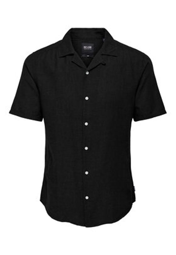 Only & Sons Koszula Caiden 22025116 Czarny Slim Fit. Kolor: czarny. Materiał: bawełna