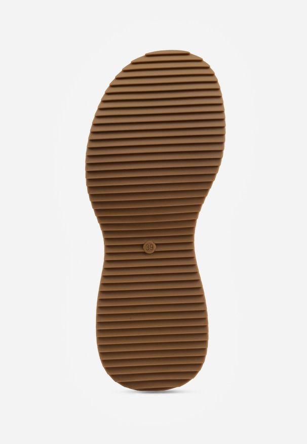 Born2be - Beżowe Klapki w Stylu Casual na Platformie z Koturnem Penoris. Okazja: na co dzień. Kolor: beżowy. Materiał: len, jeans. Sezon: lato. Obcas: na koturnie. Styl: casual
