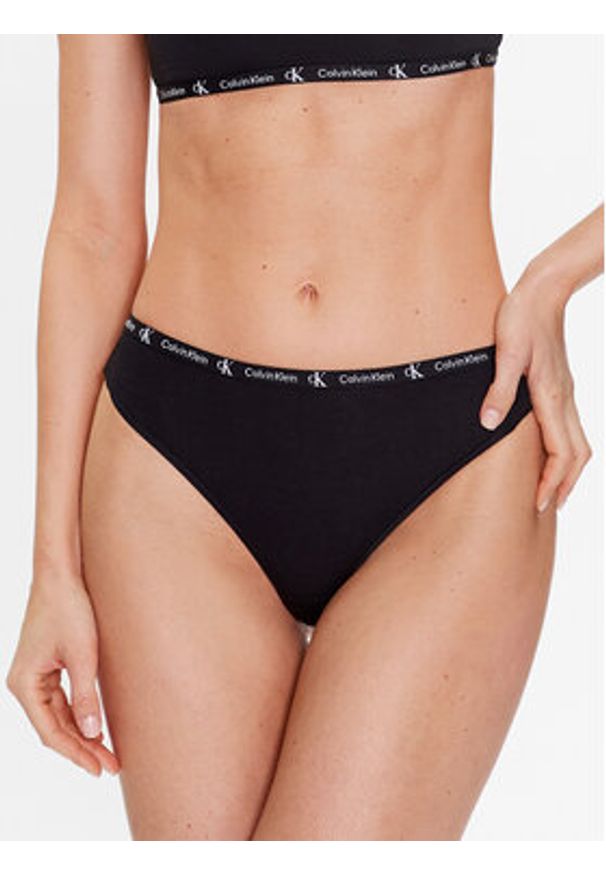Calvin Klein Underwear Komplet stringów 000QD3990E Kolorowy. Materiał: bawełna. Wzór: kolorowy