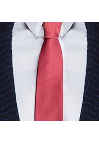 Wittchen - Krawat. Kolor: czerwony. Materiał: jedwab. Wzór: paski