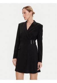 Karl Lagerfeld - KARL LAGERFELD Sukienka koktajlowa A4W13023 Czarny Slim Fit. Typ kołnierza: dekolt w karo. Kolor: czarny. Materiał: lyocell. Styl: wizytowy