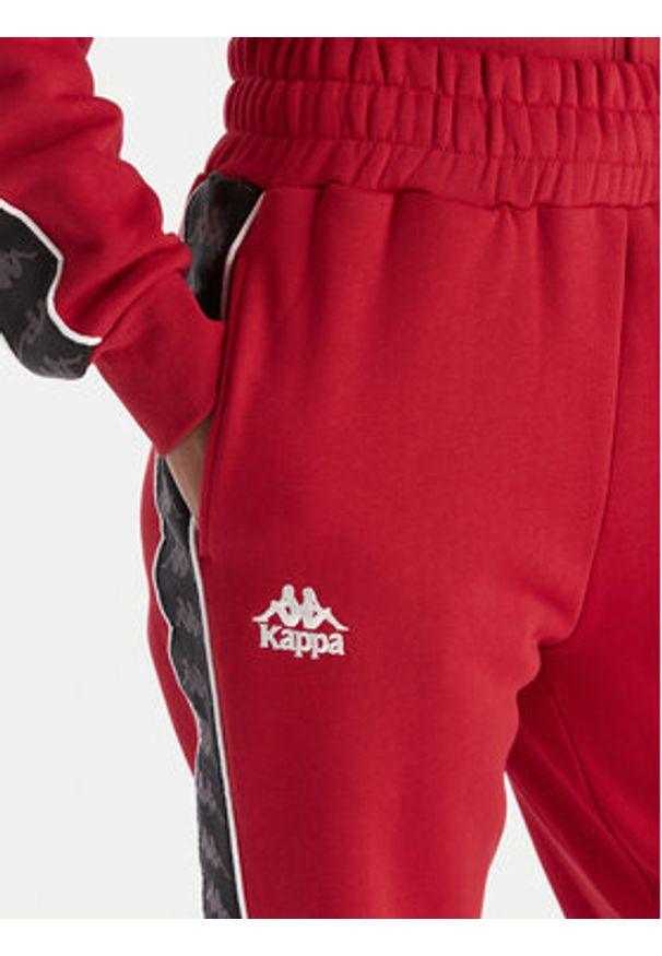Kappa Spodnie dresowe Banda Adina 311M8HW Czerwony Regular Fit. Kolor: czerwony. Materiał: bawełna, syntetyk