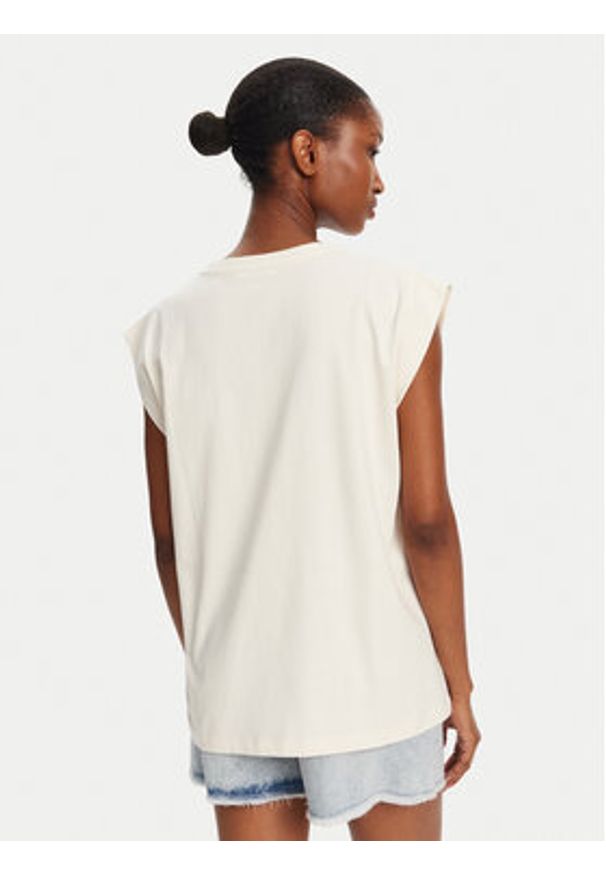 Patrizia Pepe T-Shirt 2M4418/J295-B823 Beżowy Regular Fit. Kolor: beżowy. Materiał: bawełna