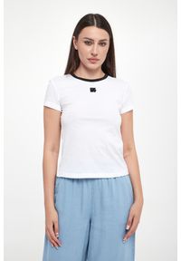 T-shirt damski DKNY JEANS. Materiał: jeans