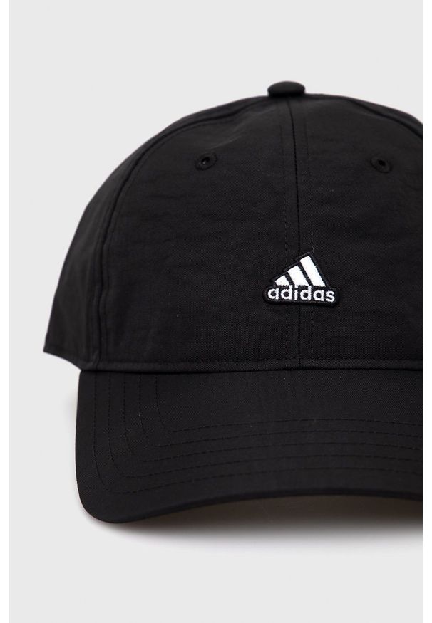 Adidas - adidas czapka HA5540 kolor czarny gładka. Kolor: czarny. Materiał: włókno, materiał. Wzór: gładki