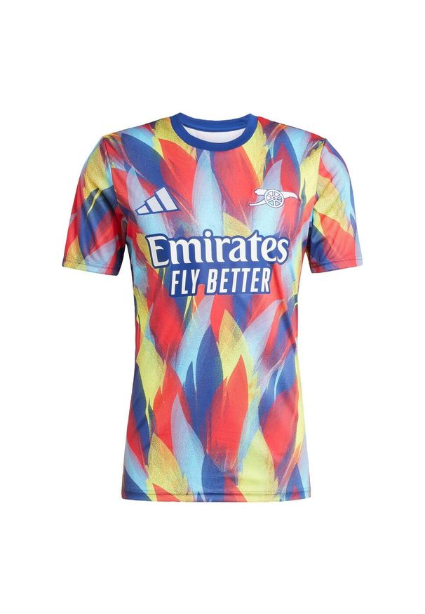 Adidas - Koszulka Arsenal 25/26 Pre-Match. Kolor: czerwony, niebieski, wielokolorowy, żółty. Sport: piłka nożna