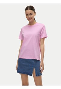 Vero Moda T-Shirt Paulina 10316991 Różowy Regular Fit. Kolor: różowy. Materiał: bawełna