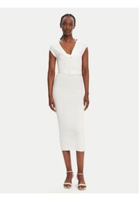 Liu Jo Sukienka dzianinowa WA5365 MS55N Biały Slim Fit. Kolor: biały. Materiał: syntetyk