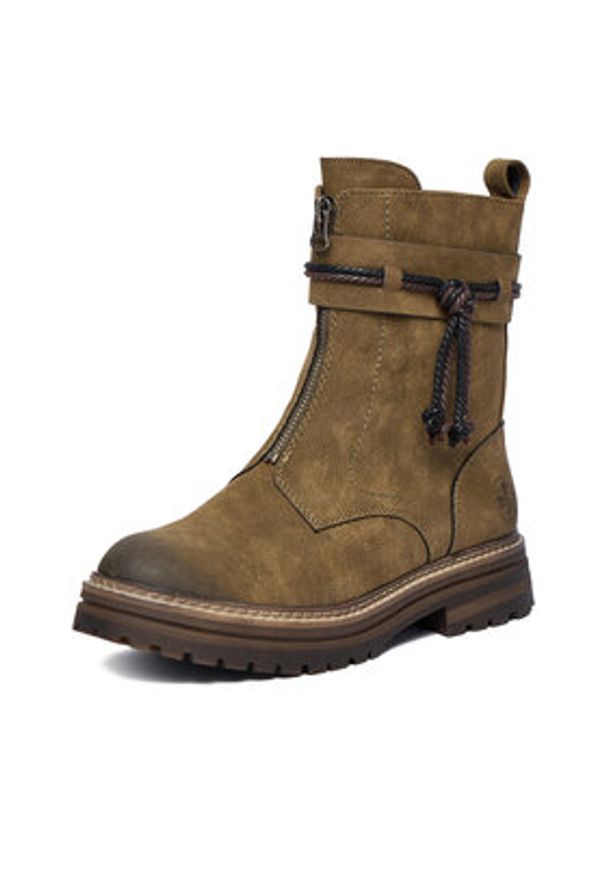 Rieker Botki CEO-93068-54 Khaki. Kolor: brązowy. Materiał: materiał