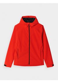 4f - 4F Kurtka softshell wiatroodporna membrana 5000 męska - czerwona XL. Typ kołnierza: kaptur. Kolor: czerwony. Materiał: softshell. Technologia: Windstopper. Sezon: zima