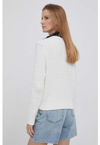 TOMMY HILFIGER - Tommy Hilfiger sweter z domieszką wełny damski kolor beżowy. Kolor: beżowy. Materiał: wełna #4
