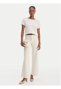 Marella T-Shirt Fervida 2615971021 Écru Regular Fit. Materiał: wiskoza #4