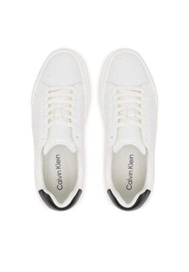 Calvin Klein Sneakersy Chunky Cupsole Laceup Lth Wn YW0YW01947 Biały. Kolor: biały. Materiał: skóra