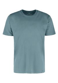 Volcano - Bawełniana koszulka T-BASIC. Kolekcja: plus size. Kolor: niebieski. Materiał: bawełna. Długość rękawa: krótki rękaw. Długość: krótkie. Styl: klasyczny