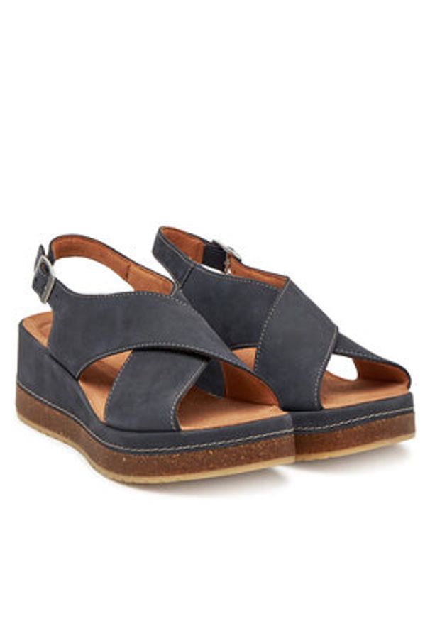 Clarks Sandały Kassanda Step 26181440 Granatowy. Kolor: niebieski. Materiał: nubuk, skóra
